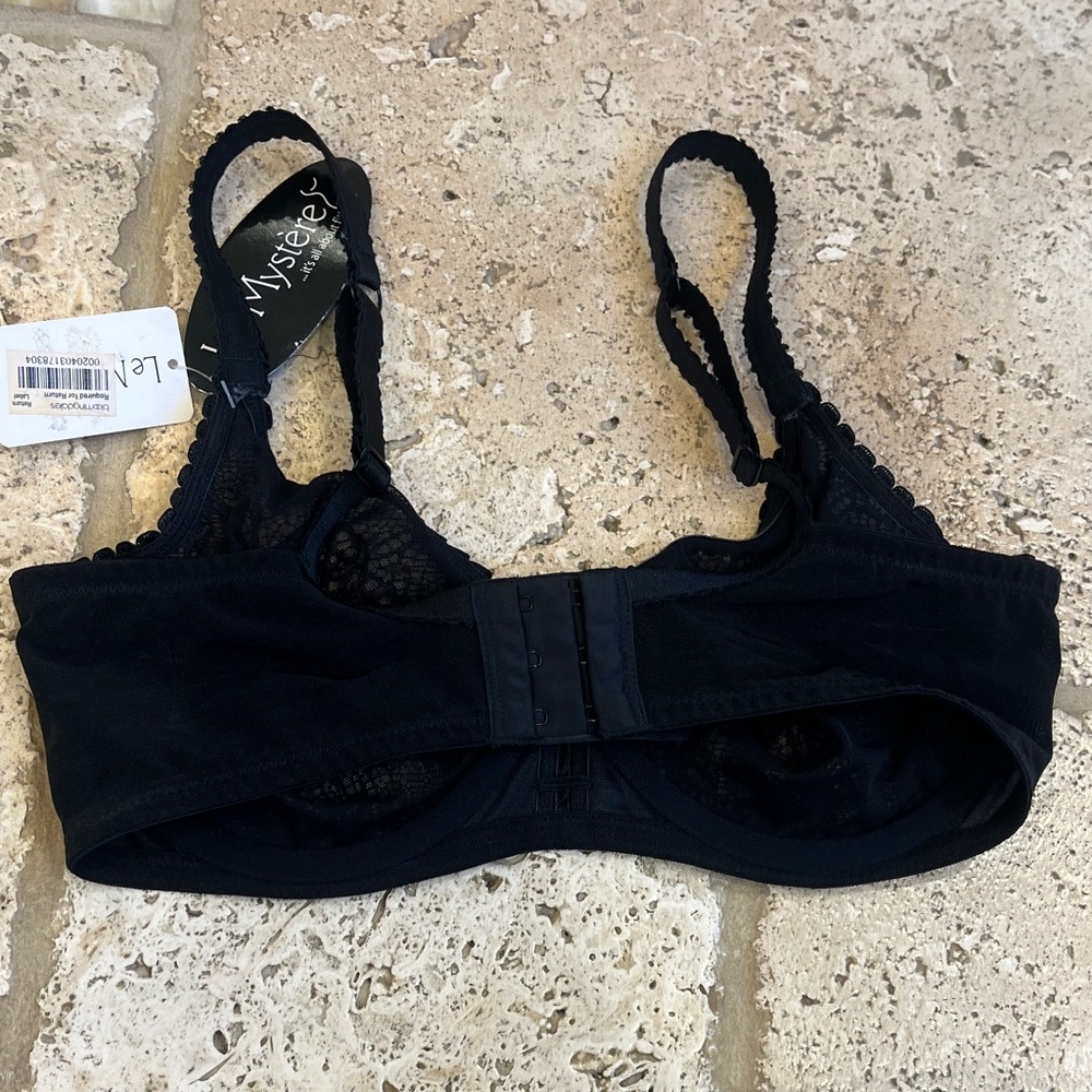 Le Mystere Delphine Black Lace Underwire Bra with Bow Accent NWT - Picture 3 of 7